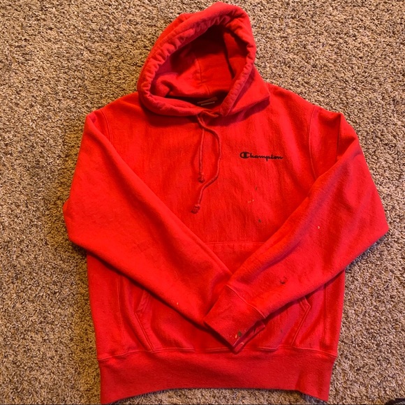 Champion Reverse Weave Hoodie Red size M - Picture 4 of 5